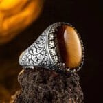 Bague Chevalière Luxe: Pierre Ovale œil De Tigre