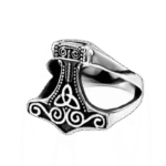 bague chevaliere marteau de thor en acier inoxydable modele 2 54 4 mm roas250 287 1