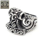 Bague Chevalière Marteau De Thor En Acier Inoxydable - Modèle 3 / 54.4 Mm