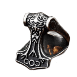 bague chevaliere marteau de thor en acier inoxydable modele 4 54 4 mm roas250 443 1