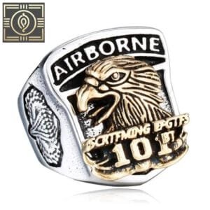 Bague Chevalière Militaire Parachutiste Airborne: Bravoure Et Durabilité - 54 Mm