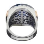 Bague Chevalière Moderne Avec Pierre Zircon Bleu: Cadeau Idéal!