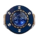 Bague Chevalière Moderne Avec Pierre Zircon Bleu: Cadeau Idéal!