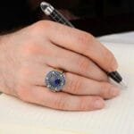 Bague Chevalière Moderne Avec Pierre Zircon Bleu: Cadeau Idéal!