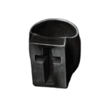 Bague Chevalière Noire En Acier Inoxydable Avec Gravure Croix Latine