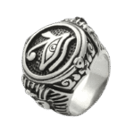 bague chevaliere oeil dhorus en acier symboles protecteurs 54 mm gris roas200 470 1