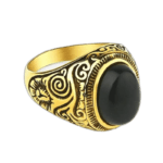 Bague Chevalière Or Ornée D’une Pierre D’onyx
