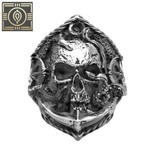 Bague Chevalière Pirate Couleur Métal Argent - 54.4 Mm