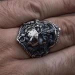 Bague Chevalière Pirate Couleur Métal Argent