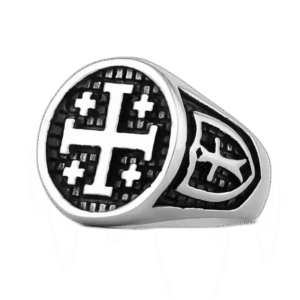 bague chevaliere ronde en acier inoxydable argent 54 mm roas200 217 1