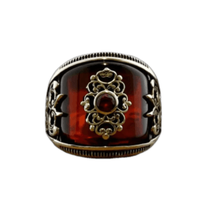 Bague Chevalière Rouge Zircon: Bijou Luxe Homme - 55 Mm