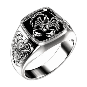 bague chevaliere scorpion homme face carree en alliage de zinc 57 mm roas250 671 1