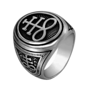 Bague Chevalière Symbole Satanique En Acier Inoxydable 1 Bague Chevalière Symbole Satanique En Acier Inoxydable - Argent / 54.4 Mm