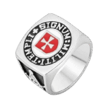 bague chevaliere templier en acier puissance et noblesse 54 4 mm roas250 241 1