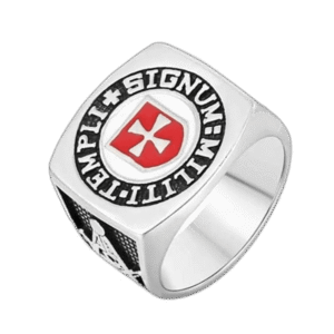 bague chevaliere templier en acier puissance et noblesse 54 4 mm roas250 241 1