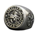 Bague Chevalière Templiers En Acier Inoxydable 316l - 57 Mm