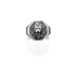 Bague Chevalière Tête De Lionen Argent Sterling - Argent / 49mm