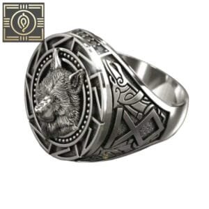 Bague Chevalière Viking De Mythologie Nordique - 54.4mm