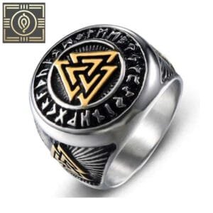 Bague Chevalière Viking: Illuminez Votre Style Nordique - 54 Mm