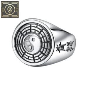 Bague Chevalière Yin Yang En Argent Sterling - 54.4 Mm