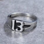 Bague Chiffre 13 En Acier Inoxydable: Style Moderne Et Unique