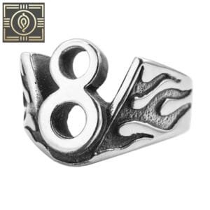 Bague Chiffre 8 Homme En Acier Inoxydable - élégance Infinie - Argent / 54.4 Mm