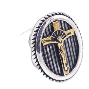 bague chretienne en acier inoxydable bicolore pour homme 54 5 mm roas250 110 1
