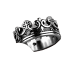 bague couronne homme symbole de prestige 54 4 mm argent noir roas200 961 1