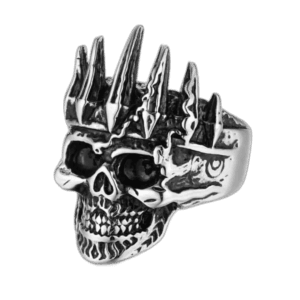 Bague Crâne Couronne: Majesté Audacieuse - 57 Mm