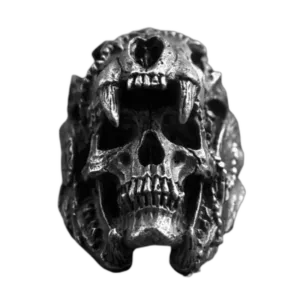 Bague Crâne Indien En Acier Inoxydable: Style Distinctif Et Durabilité - 67 Mm