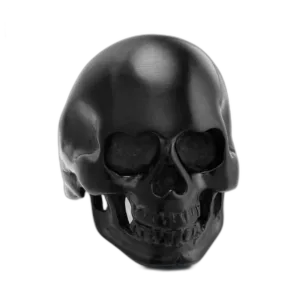 Bague Crâne Noir En Acier Inoxydable De Qualité - 54.4 Mm