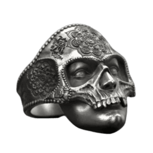 Bague Crâne Santa Muerte En Argent Massif - 48.38 Mm