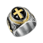 bague croix fond noir elegance audacieuse 54 mm or roas250 566 1