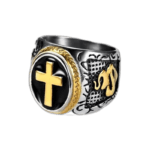 Bague Croix Fond Noir: élégance Audacieuse