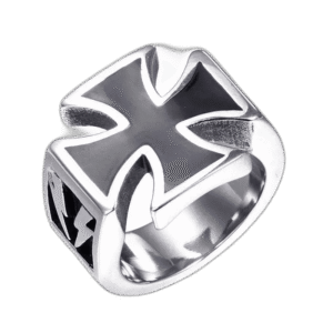 bague croix pattee en acier pour homme bijou des templiers 54 4 mm roas200 649 1