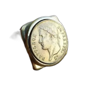 Bague D’acier Inoxydable à L’effigie De Napoléon 1er - 57 Mm / Or