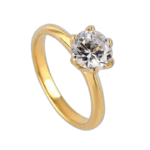 Bague De Fiançailles Zircon: éclat Et Confort Parfait - Or / 49 Mm