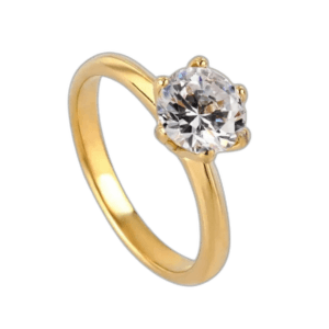Bague De Fiançailles Zircon: éclat Et Confort Parfait - Or / 49 Mm