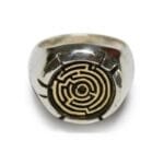 Bague En Acier Inoxydable Avec Gravure De Labyrinthe Grec