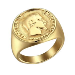 bague en acier inoxydable chevaliere napoleon un style historique unique 54 5 mm 911 1