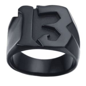 bague en acier inoxydable un symbole daudace noir 51 8 mm roas250 405 1