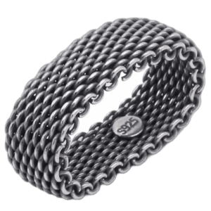Bague En Argent à Maille: élégance Vintage! - 57 Mm