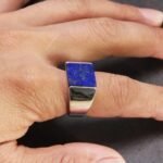 bague en argent massif avec lapis lazuli rectangle roas300 439 1