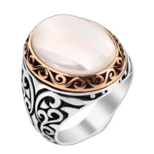 bague en argent massif avec pierre blanche nacree blanc 54 51 mm roas400 271 1