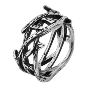 Bague épine En Acier Inoxydable: Déclaration De Style! - 51.8 Mm / Argent