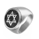 bague etoile de david noire en acier inoxydable puissance divine roas250 907 1