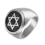 Bague étoile De David Noire En Acier Inoxydable: Puissance Divine