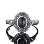 bague fine en gres bleu serti de pierre semi precieuse 51 9 mm roas200 354 1