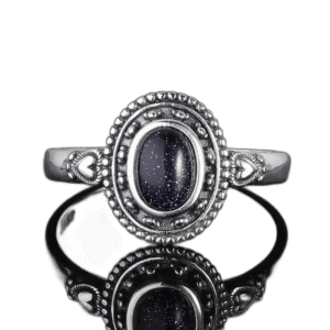 bague fine en gres bleu serti de pierre semi precieuse 51 9 mm roas200 354 1