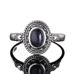 Bague Fine En Grès Bleu Serti De Pierre Semi-précieuse 3 Bague Fine En Grès Bleu Serti De Pierre Semi-précieuse - Grès Bleu / 51.9 Mm